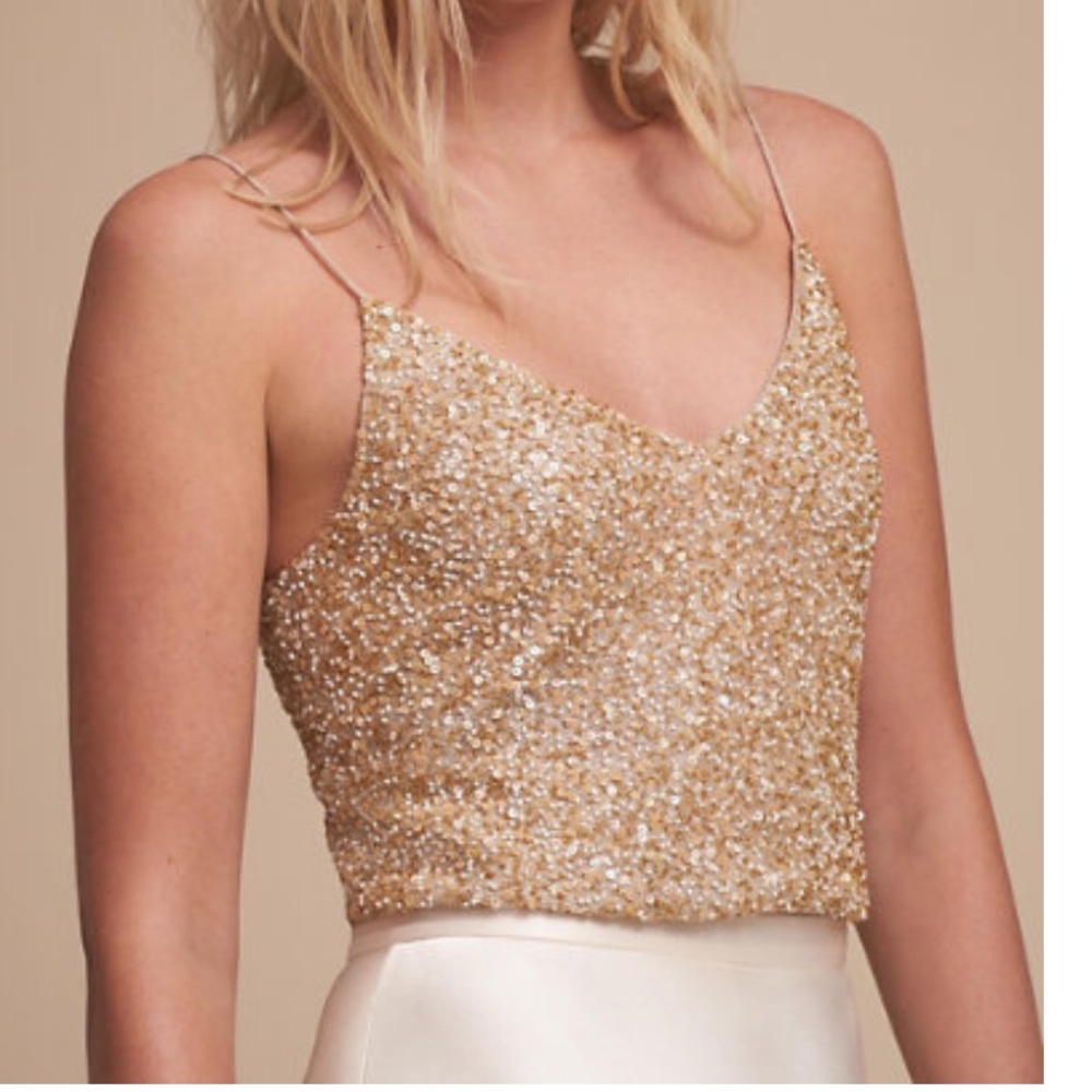 BHLDN Allegro Gold Sequin Camisole